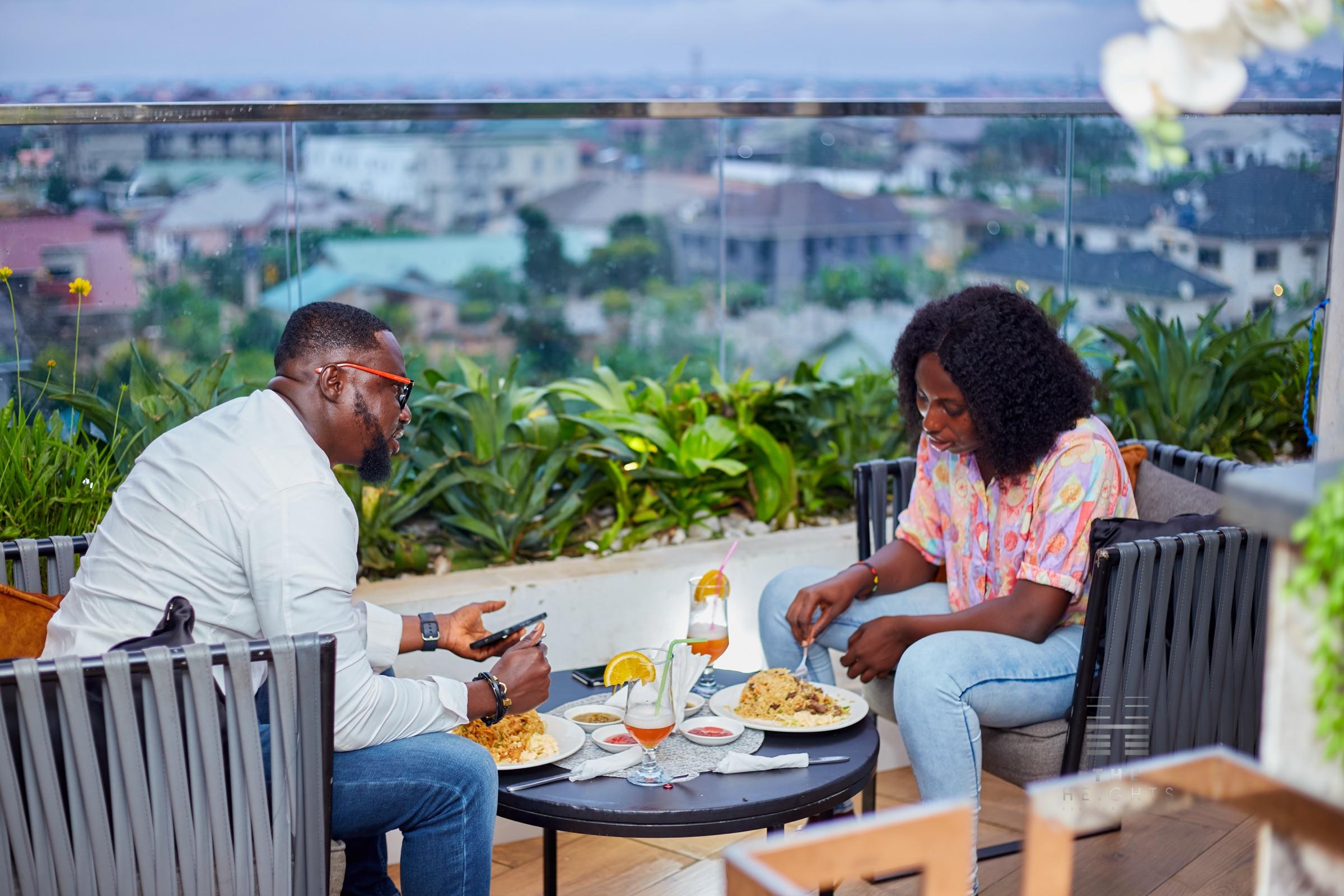 Dining with a view over Kumasi
